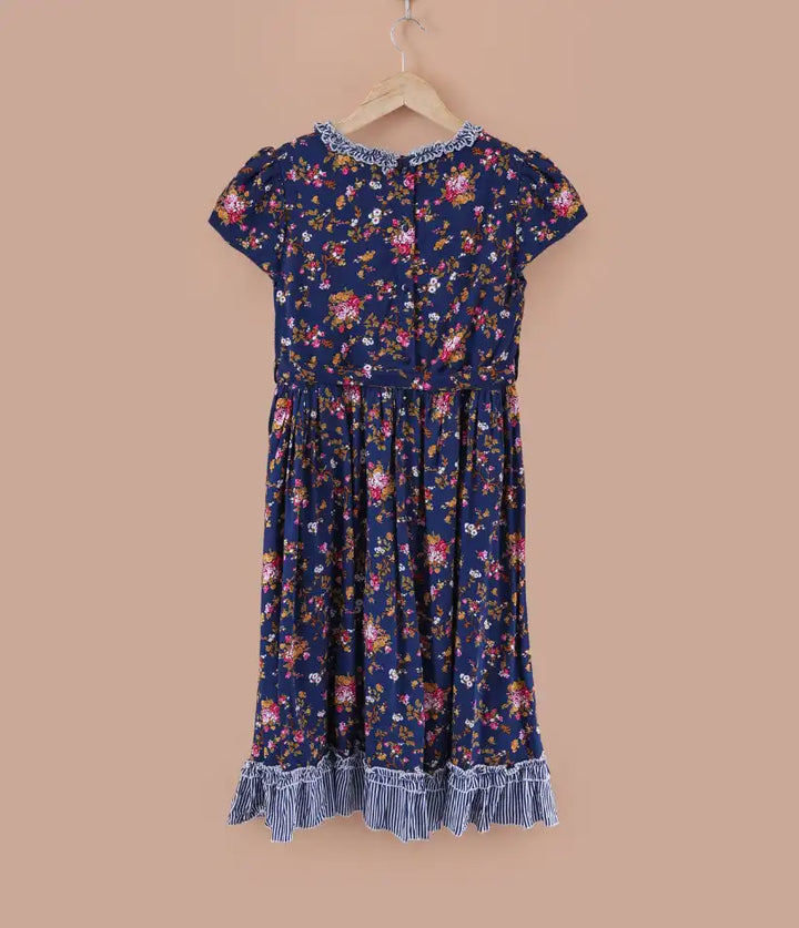 girls floral ruffle cotton dress