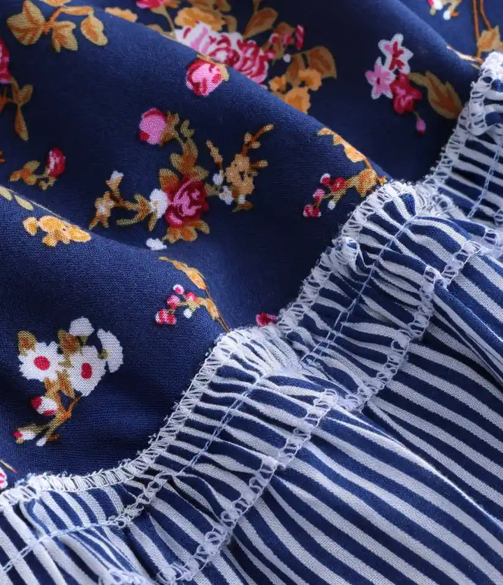 girls floral ruffle cotton dress