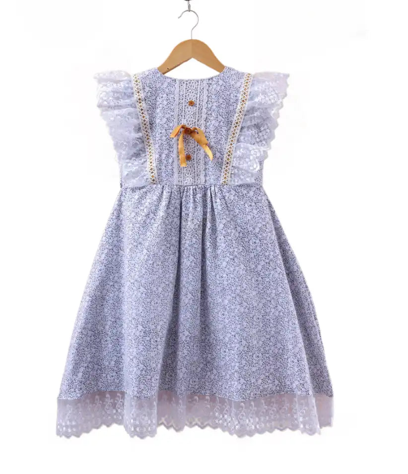 girls cotton lace dress 3-8 years