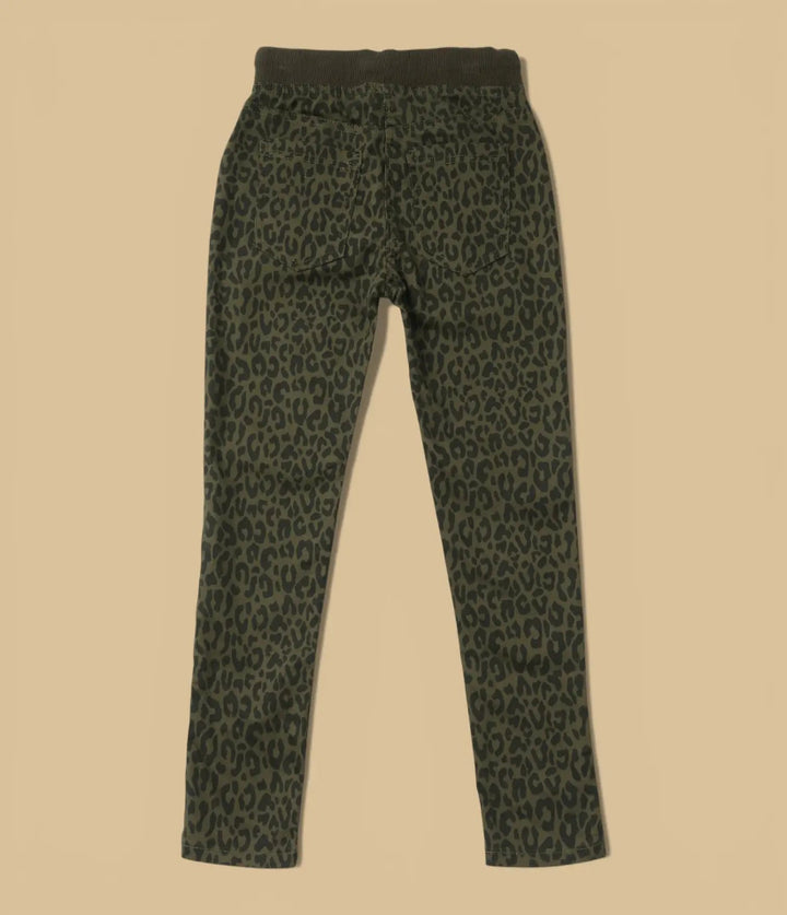 girls leopard pull-on pants 3-8 years back view
