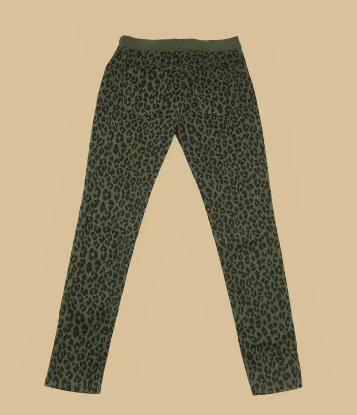 girls leopard pull-on pants 9-16 years back view