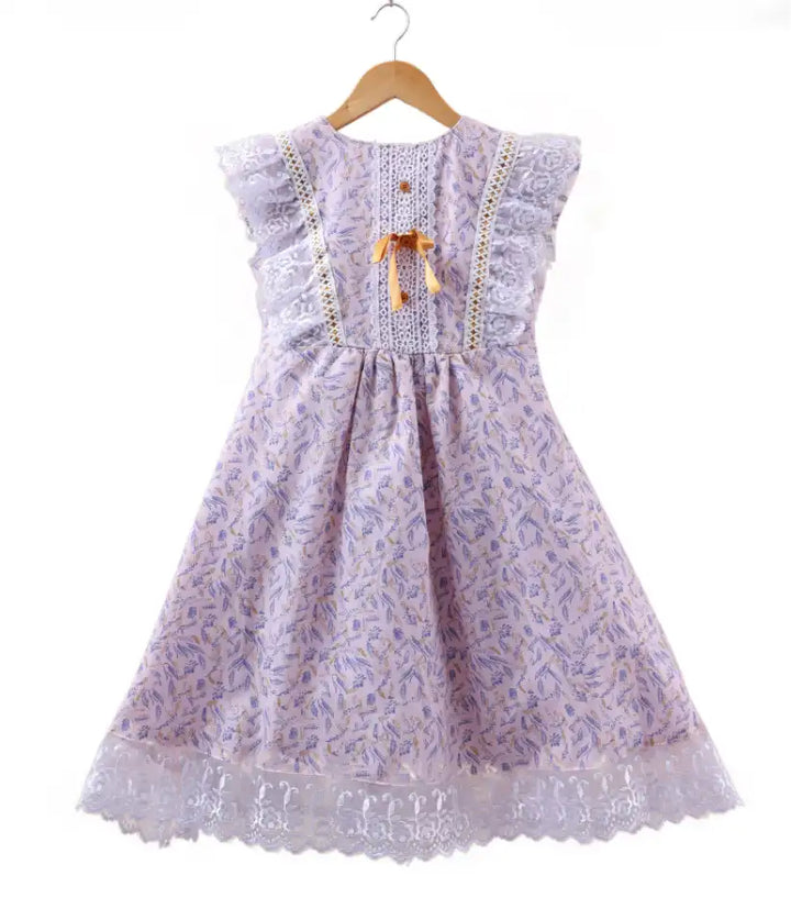 girls cotton lace dress 3-8 years