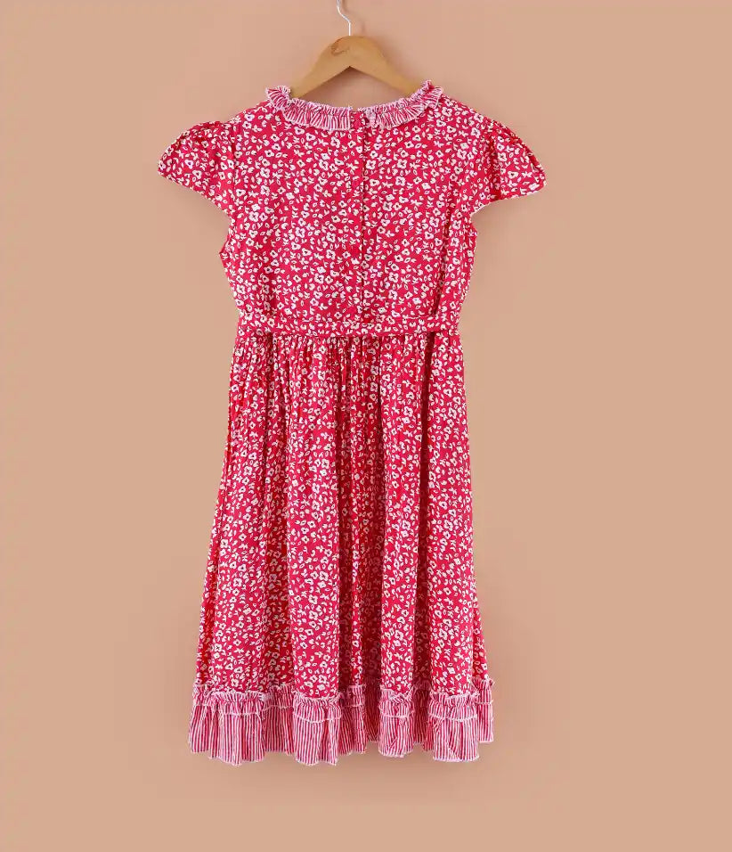 girls floral ruffle cotton dress