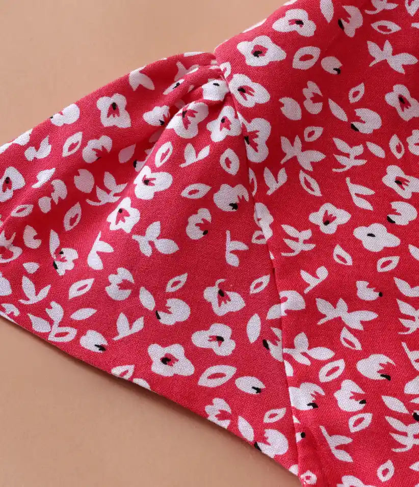girls floral ruffle cotton dress