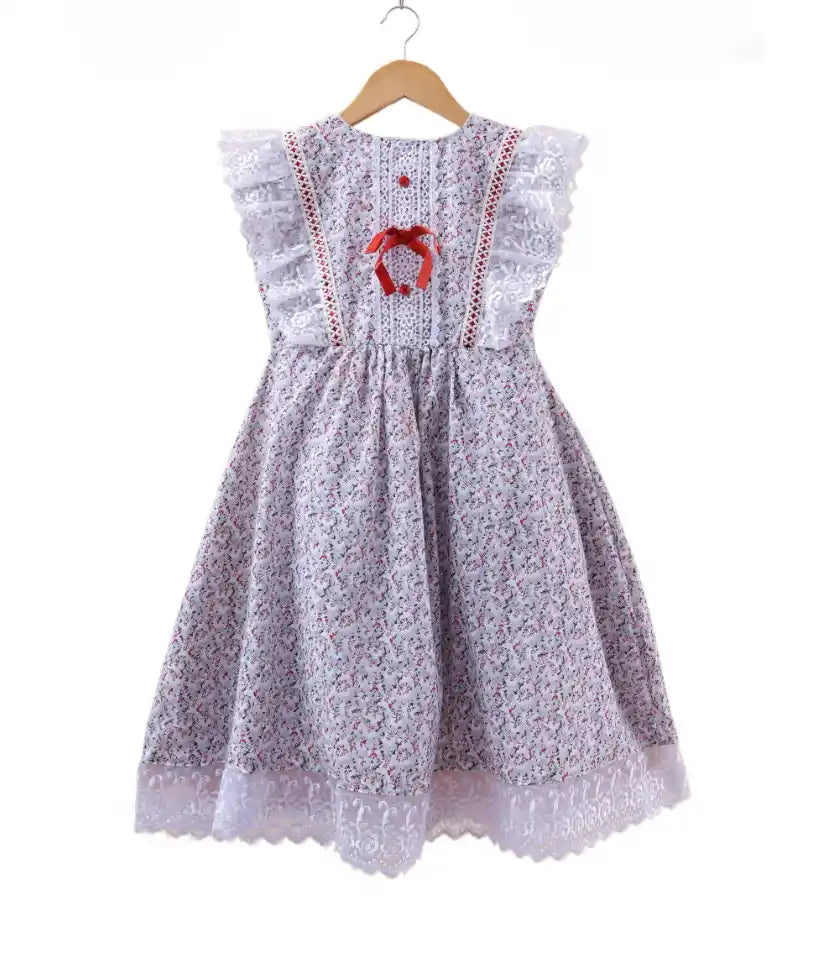 girls cotton lace dress 3-8 years