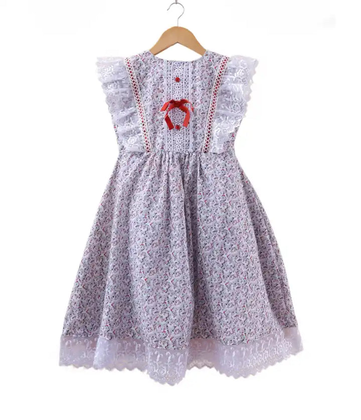 girls cotton lace dress 3-8 years