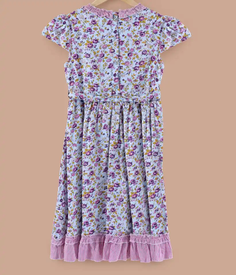 girls floral ruffle cotton dress