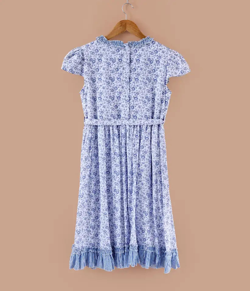 girls floral ruffle cotton dress