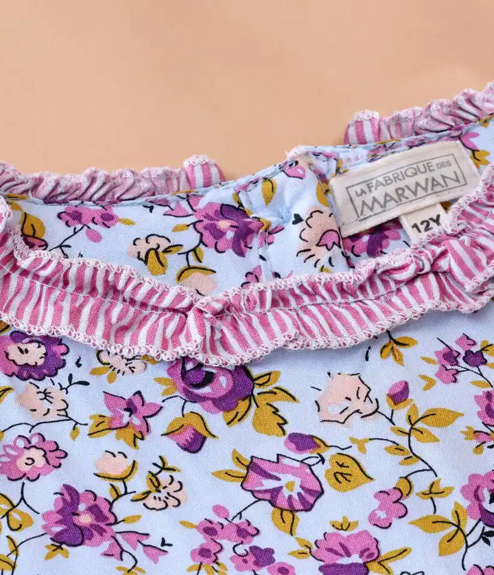 girls floral ruffle cotton dress
