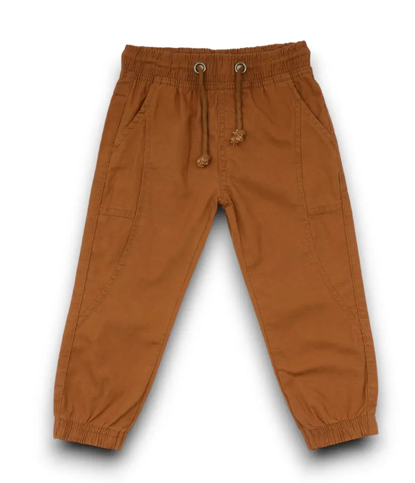 baby boys linen joggers front view