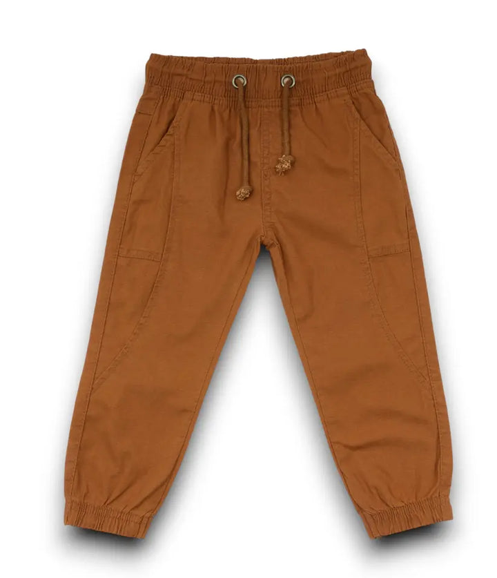 baby boys linen joggers front view