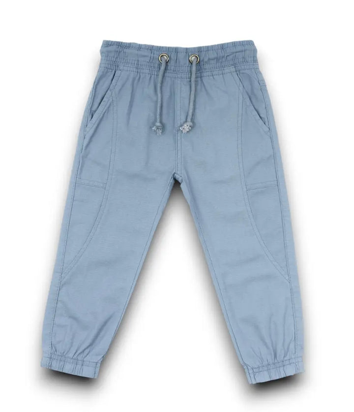 baby boys linen joggers front view