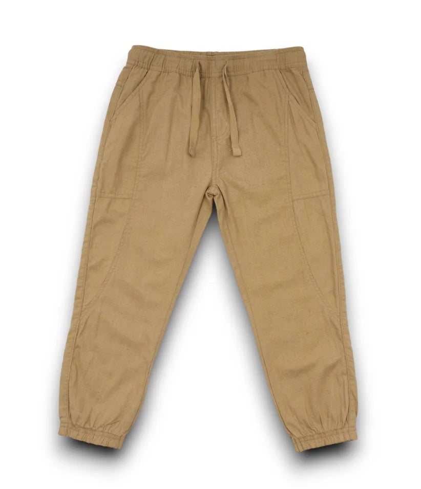 linen joggers front view