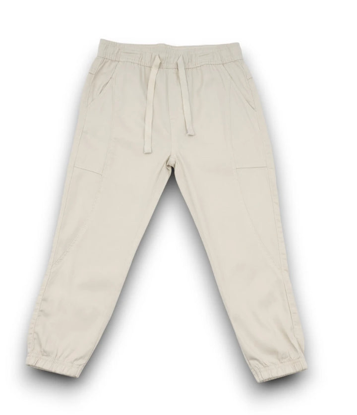linen joggers front view