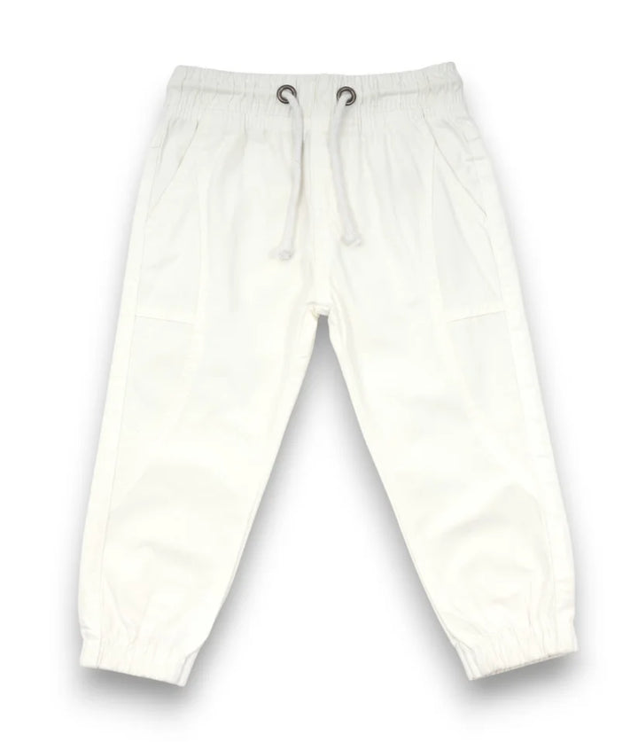 baby boys linen joggers front view