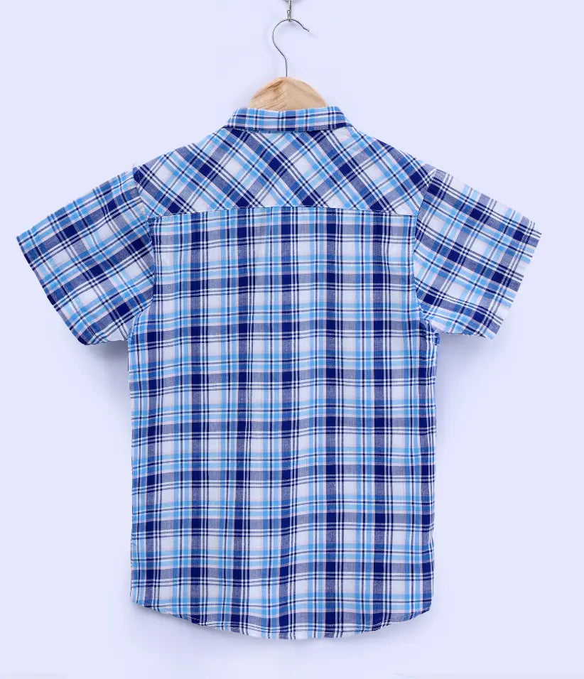 plaid cotton short sleeve shirt